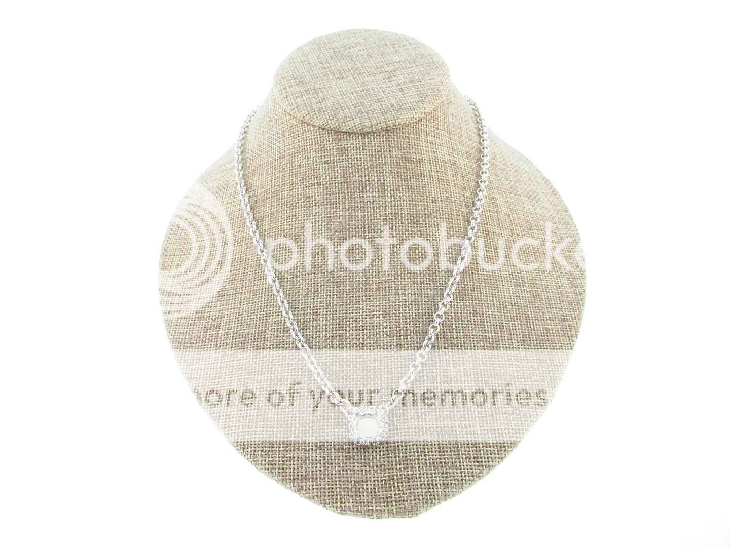 Empty Necklace 8.5mm Single Pendant With Rhinestones